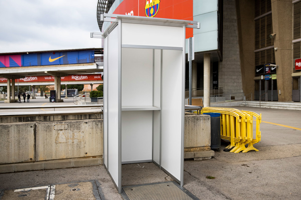 A polling station outside Camp Nou for Barcelona's election